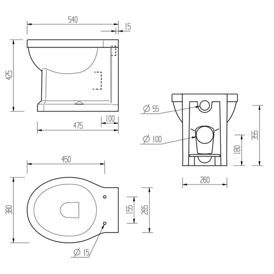 Ruby Ivy Back To Wall WC & Soft Close Seat w/Brushed Brass Finishes - RUBY106869 - Envy Bathrooms Ltd