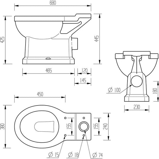 Ruby Ivy Close Coupled WC & Soft Close Seat - RUBY1898 - Envy Bathrooms Ltd