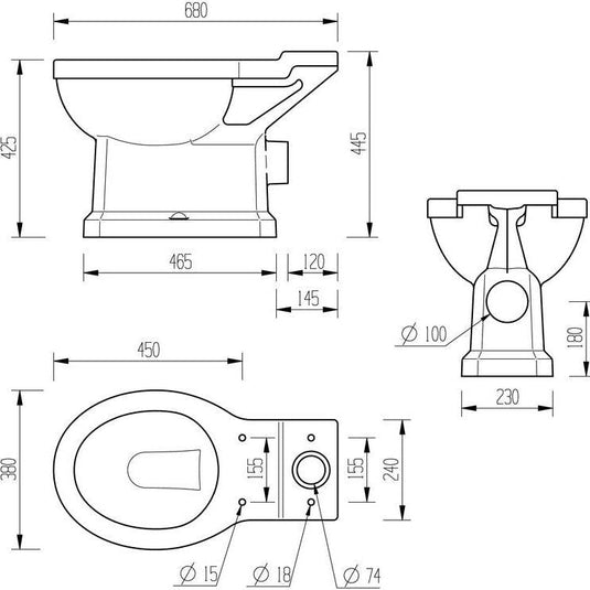 Ruby Ivy Close Coupled WC & Soft Close Seat - RUBY1898 - Envy Bathrooms Ltd