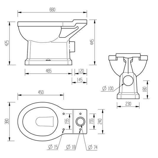 Ruby Ivy Close Coupled WC & Soft Close Seat w/Brushed Brass Finishes - RUBY106870 - Envy Bathrooms Ltd