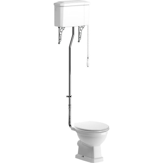 Ruby Ivy High Level WC & Satin White Wood Effect Seat - RUBY1907 - Envy Bathrooms Ltd