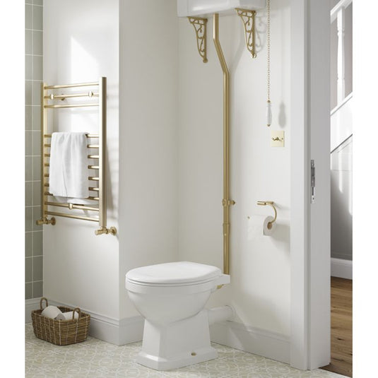 Ruby Ivy High Level WC & Soft Close Seat w/Brushed Brass Finishes - RUBY106871 - Envy Bathrooms Ltd