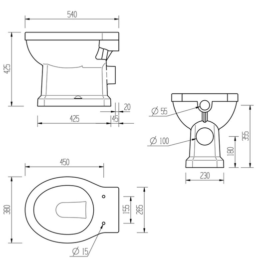 Ruby Ivy Low Level WC & Soft Close Seat - RUBY1910 - Envy Bathrooms Ltd