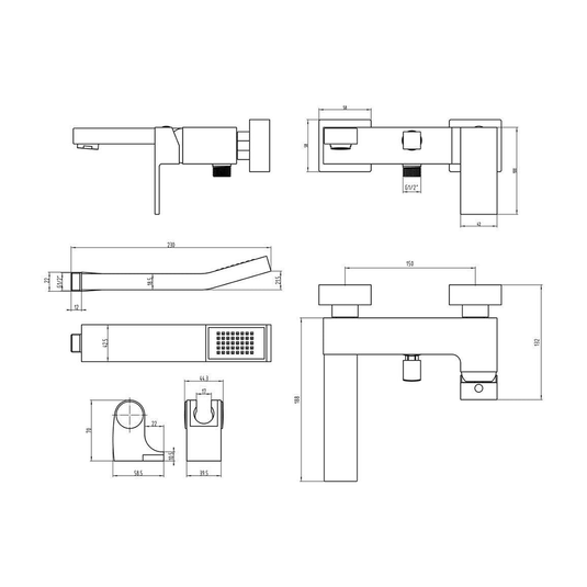 Ruby Jasper Wall Mounted Shower Mixer & Shower Kit - Chrome - RUBY105737 - Envy Bathrooms Ltd