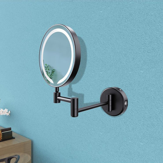 Ruby Josie Round LED Cosmetic Mirror - Black - RUBY107588 - Envy Bathrooms Ltd