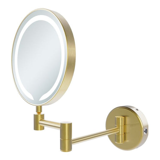 Ruby Josie Round LED Cosmetic Mirror - Brushed Brass - RUBY107589 - Envy Bathrooms Ltd