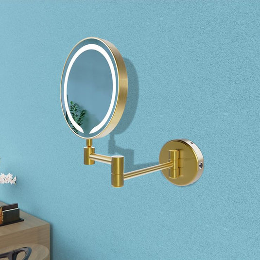 Ruby Josie Round LED Cosmetic Mirror - Brushed Brass - RUBY107589 - Envy Bathrooms Ltd