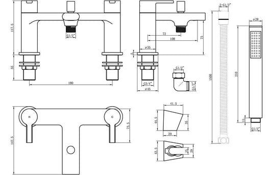 Ruby King Bath/Shower Mixer - Chrome - RUBY108093 - Envy Bathrooms Ltd