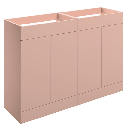 Ruby Kobe 1180mm Floor Standing 4 Door Basin Unit (No Top) - Matt Antique Rose - RUBY107003 - Envy Bathrooms Ltd