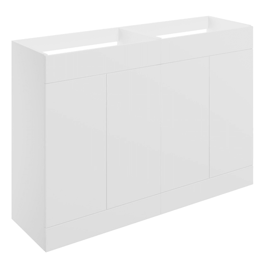 Ruby Kobe 1180mm Floor Standing 4 Door Basin Unit (No Top) - Matt White - RUBY106985 - Envy Bathrooms Ltd