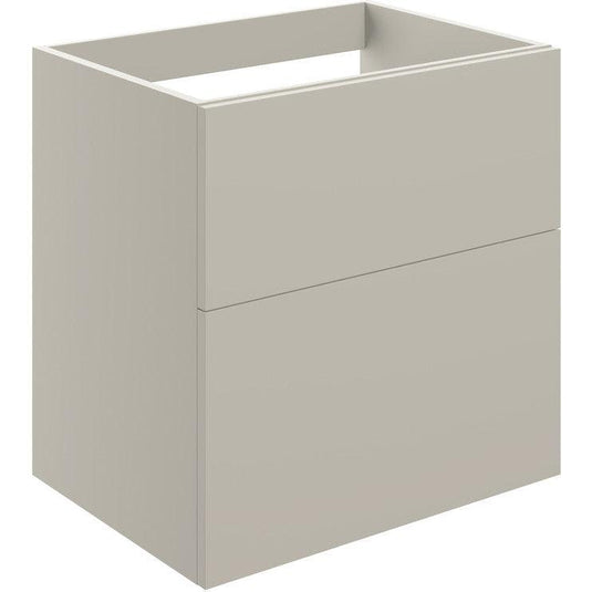 Ruby Kobe 590mm Wall Hung 2 Drawer Basin Unit (No Top) - Matt Latte - RUBY104074 - Envy Bathrooms Ltd
