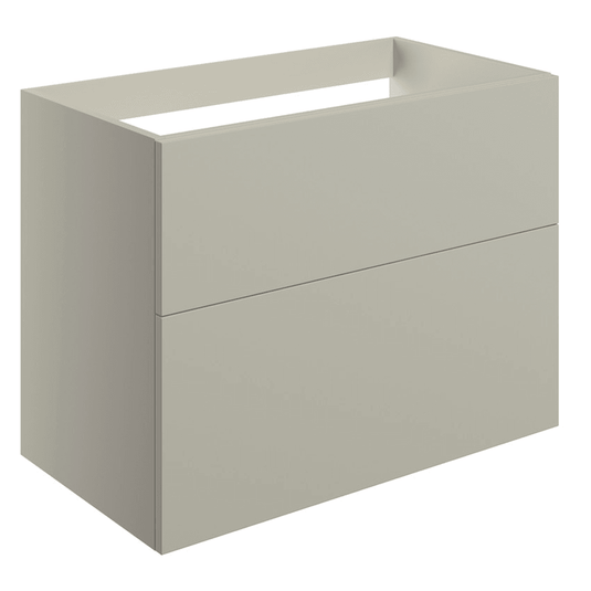Ruby Kobe 790mm Wall Hung 2 Drawer Basin Unit (No Top) - Matt Latte - RUBY106995 - Envy Bathrooms Ltd
