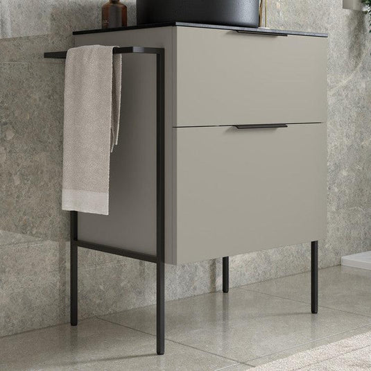 Ruby Kobe Optional Frame with Integrated Towel Rail - Matt Black - RUBY104079 - Envy Bathrooms Ltd