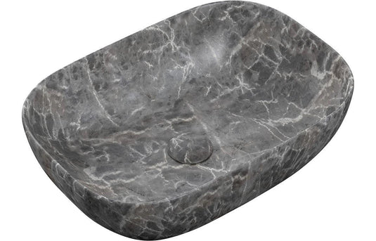 Ruby Koda 460x330mm Ceramic Washbowl - Grey Marble Effect - RUBY106866 - Envy Bathrooms Ltd