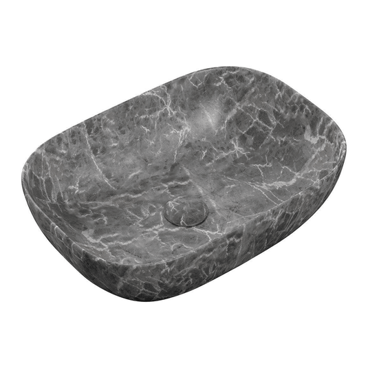 Ruby Koda 460x330mm Ceramic Washbowl - Grey Marble Effect - RUBY106866 - Envy Bathrooms Ltd