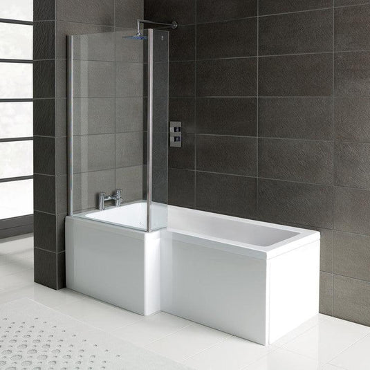 Ruby L-Shape 1700x700-850x410mm 0TH Shower Bath Panel & Screen (LH) - RUBY2959 - Envy Bathrooms Ltd