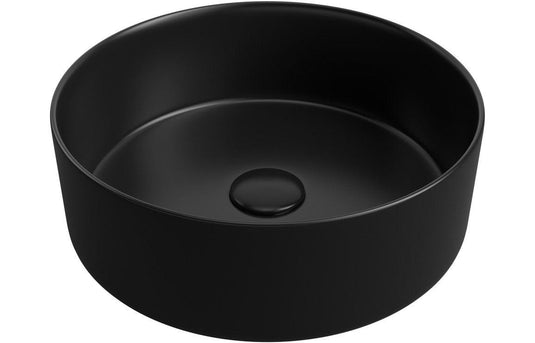 Ruby Lady 355mm Ceramic Round Washbowl & Waste - Matt Black - RUBY100510 - Envy Bathrooms Ltd