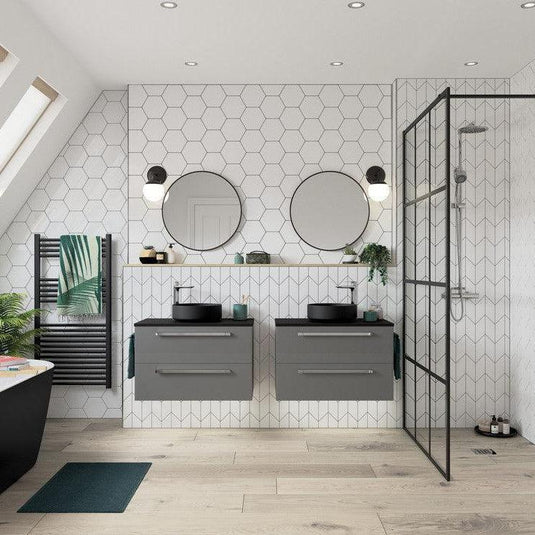 Ruby Lady 355mm Ceramic Round Washbowl & Waste - Matt Black - RUBY100510 - Envy Bathrooms Ltd