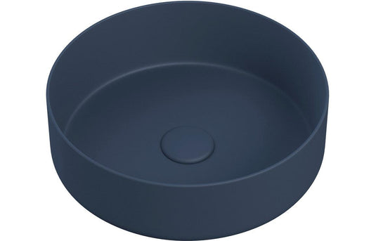 Ruby Lady 355mm Ceramic Round Washbowl & Waste - Matt Deep Blue - RUBY105577 - Envy Bathrooms Ltd