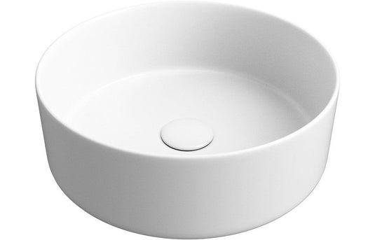 Ruby Lady 355mm Ceramic Round Washbowl & Waste - Matt White - RUBY100508 - Envy Bathrooms Ltd