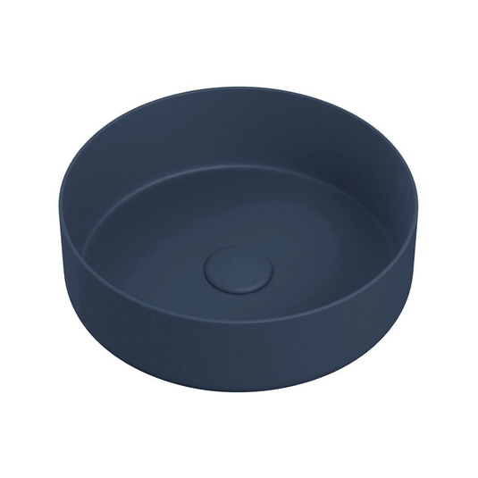 Ruby Lady 355mm Ceramic Round Washbowl & Waste - Matt Deep Blue - RUBY105577 - Envy Bathrooms Ltd