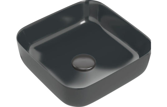 Ruby Lady 400mm Ceramic Square Washbowl & Waste - Matt Black - RUBY104930 - Envy Bathrooms Ltd