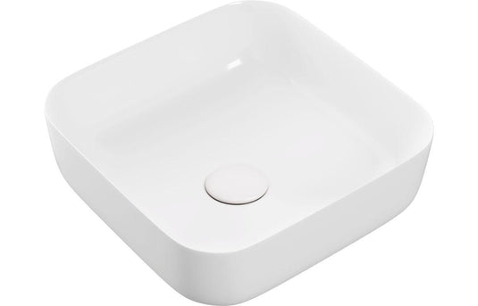 Ruby Lady 400mm Ceramic Square Washbowl & Waste - Matt White - RUBY104931 - Envy Bathrooms Ltd