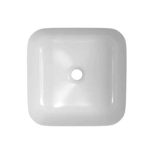 Ruby Lady 400mm Ceramic Square Washbowl & Waste - Matt White - RUBY104931 - Envy Bathrooms Ltd