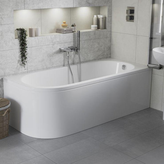 Ruby Levi J Shape 1500x725x600mm 0TH Bath w/Legs (RH) - RUBY105666 - Envy Bathrooms Ltd