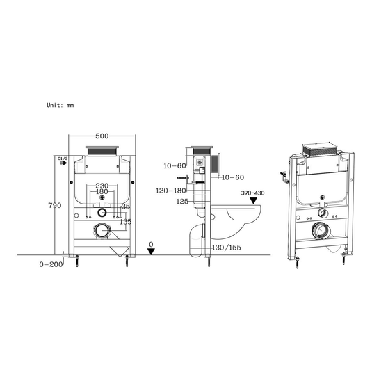 Ruby Low Height WC Frame (inc. Cistern) - RUBY109016