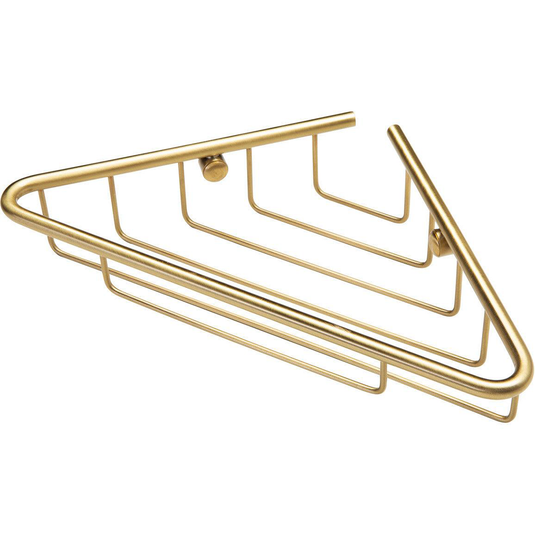 Ruby Maisie 1-Tier Corner Shower Caddy - Brushed Brass - RUBY105486 - Envy Bathrooms Ltd
