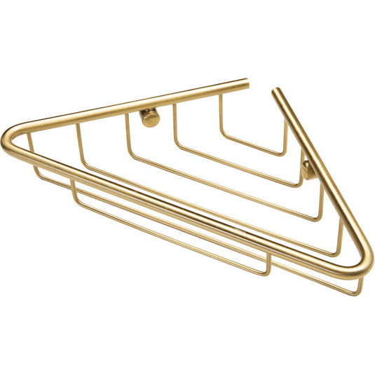 Ruby Maisie 1-Tier Corner Shower Caddy - Brushed Brass - RUBY105486 - Envy Bathrooms Ltd