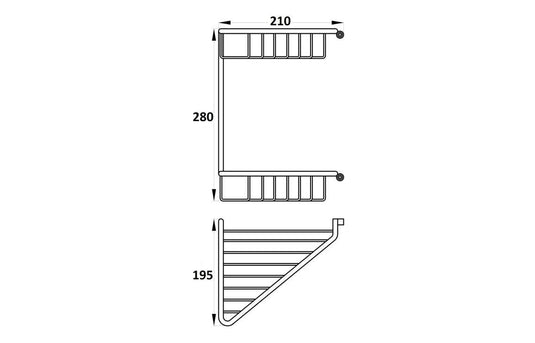 Ruby Maisie 2-Tier Corner Shower Caddy - Chrome - RUBY101697 - Envy Bathrooms Ltd