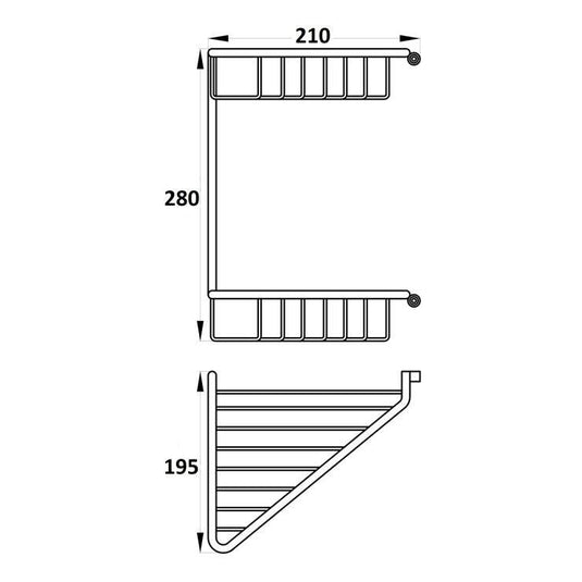 Ruby Maisie 2-Tier Corner Shower Caddy - Chrome - RUBY101697 - Envy Bathrooms Ltd