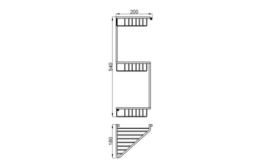 Ruby Maisie 3-Tier Corner Shower Caddy - Chrome - RUBY101698 - Envy Bathrooms Ltd