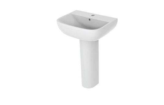 Ruby Marley 1TH Basin & Full Pedestal - RUBY108877 - Envy Bathrooms Ltd