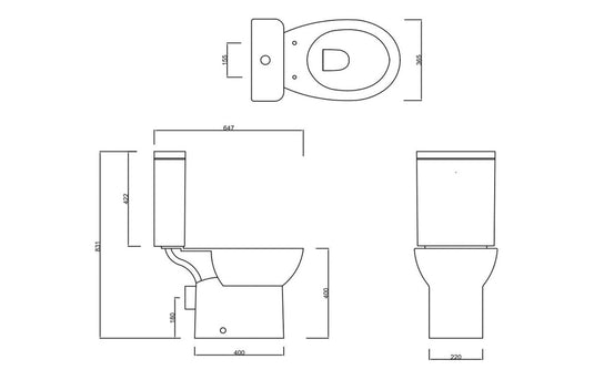 Ruby Marley Close Coupled Rimless WC & Soft Close Seat - RUBY108878 - Envy Bathrooms Ltd