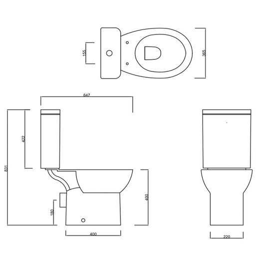 Ruby Marley Close Coupled Rimless WC & Soft Close Seat - RUBY108878