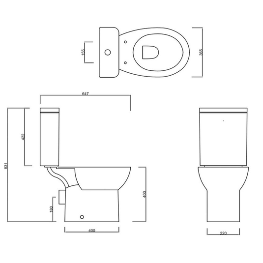 Ruby Marley Close Coupled Rimless WC & Soft Close Seat - RUBY108878 - Envy Bathrooms Ltd