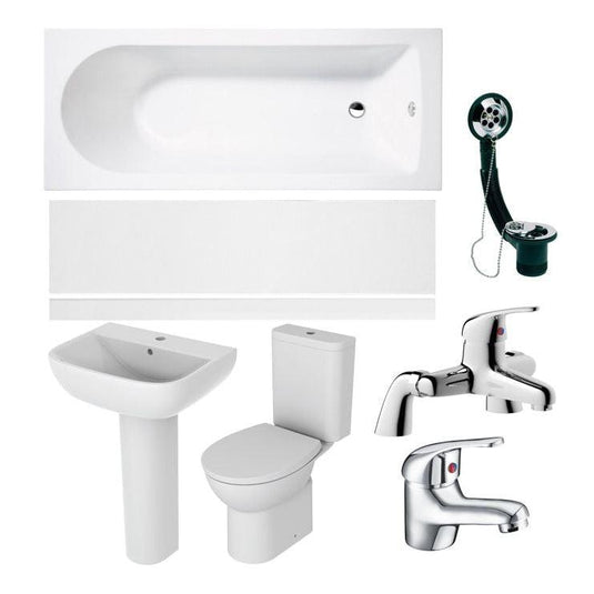 Ruby Marley Full Suite with 1700mm Bath - White- RUBY108113 - Envy Bathrooms Ltd