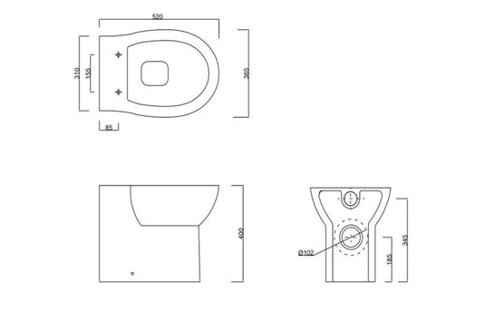 Ruby Marley Rimless Back To Wall WC & Soft Close Seat - RUBY108879 - Envy Bathrooms Ltd