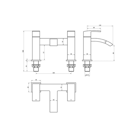 Ruby Max Bath Filler - Chrome - RUBY105689 - Envy Bathrooms Ltd