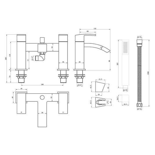 Ruby Max Bath/Shower Mixer - Chrome - RUBY105690 - Envy Bathrooms Ltd