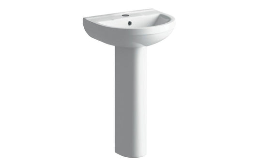 Ruby Missy 500x390mm 1TH Basin & Full Pedestal - RUBY1822 - Envy Bathrooms Ltd