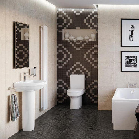 Ruby Missy 500x390mm 1TH Basin & Full Pedestal - RUBY1822 - Envy Bathrooms Ltd