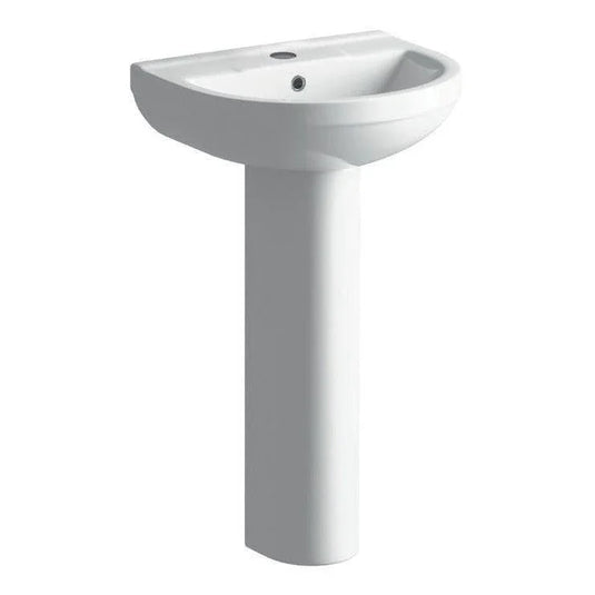 Ruby Missy 500x390mm 1TH Basin & Full Pedestal - RUBY1822 - Envy Bathrooms Ltd