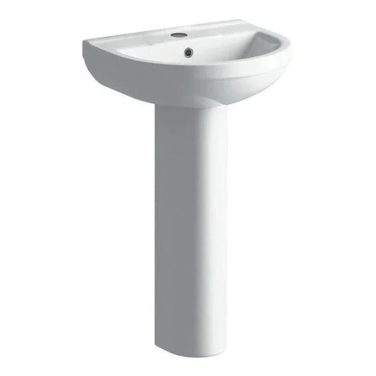 Ruby Missy 500x390mm 1TH Basin & Full Pedestal - RUBY1822 - Envy Bathrooms Ltd