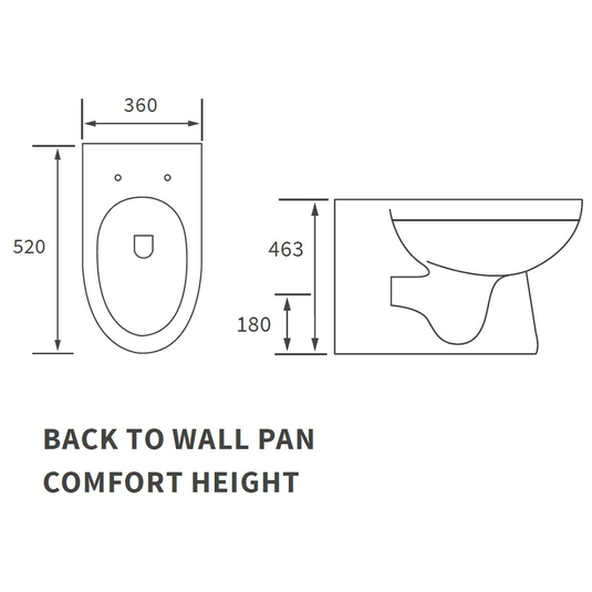 Ruby Missy Rimless Back To Wall Comfort Height WC & Soft Close Seat - RUBY101517