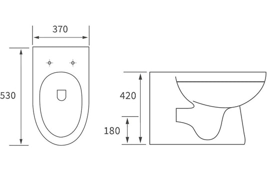 Ruby Missy Rimless Back To Wall WC & Soft Close Seat - RUBY1935 - Envy Bathrooms Ltd