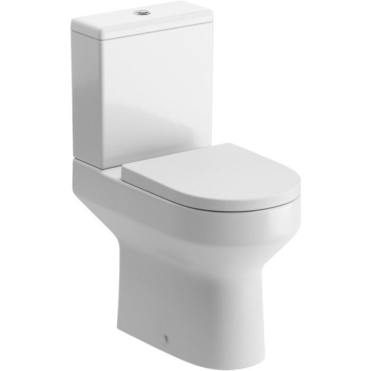 Ruby Missy Rimless Close Coupled Open Back Comfort Height WC & Soft Close Seat - RUBY101515 - Envy Bathrooms Ltd